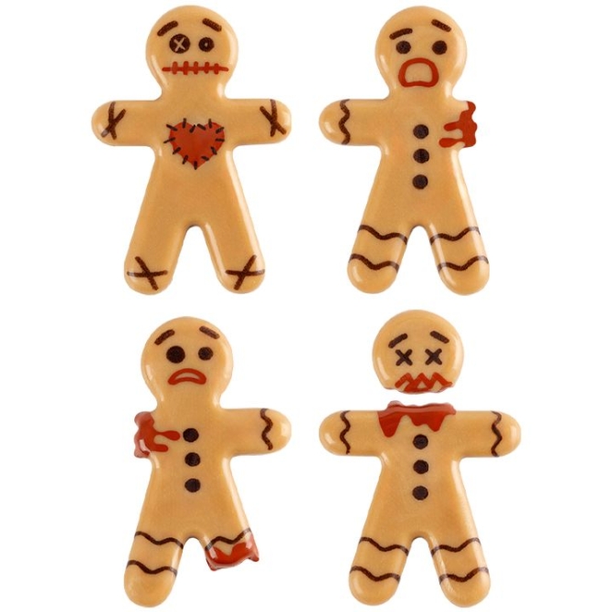4 Bonhommes en Pain d pices Halloween Terrifiants 4, 4 cm  Chocolat 