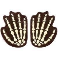 2 Mains Squelette 4,9 cm  Chocolat