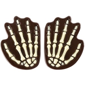2 Mains Squelette 4,9 cm  Chocolat
