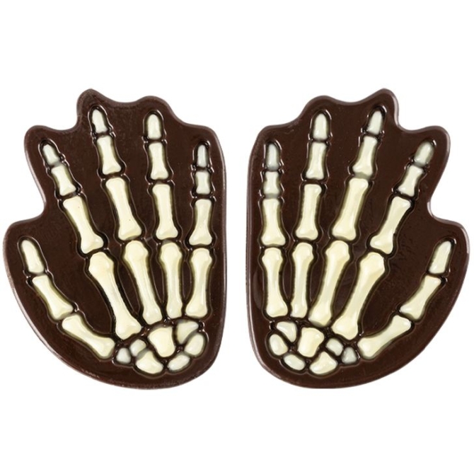 2 Mains Squelette 4, 9 cm  Chocolat 