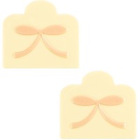 2 Embouts de Bche avec Noeud Rose (9 cm)  Chocolat Blanc