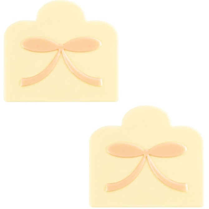 2 Embouts de Bche avec Noeud Rose (9 cm)  Chocolat Blanc 