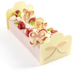 2 Embouts de Bche avec Noeud Rose (9 cm)  Chocolat Blanc. n2