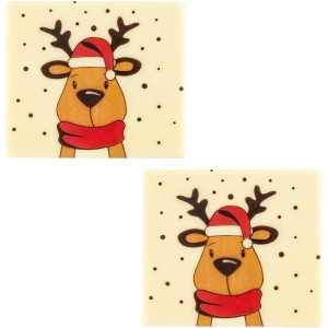 2 Embouts de Bûche Élan (9 cm) – Chocolat Blanc