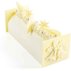 2 Embouts de Bûche Cloches de Noël (9 cm) – Chocolat Blanc. n°2