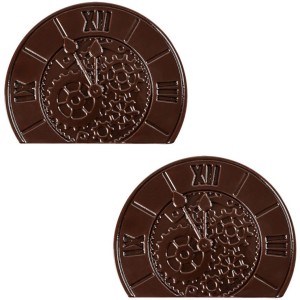 2 Embouts de Bûche Horloge (10 cm) – Chocolat Noir