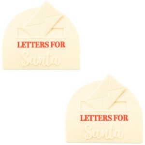 2 Embouts de Bûche Boîtes aux Lettres “Letters for Santa” (8 cm) – Chocolat Blanc