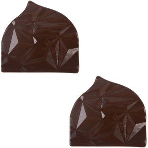 2 Embouts de Bûche Goutte Relief (8 cm) – Chocolat Noir