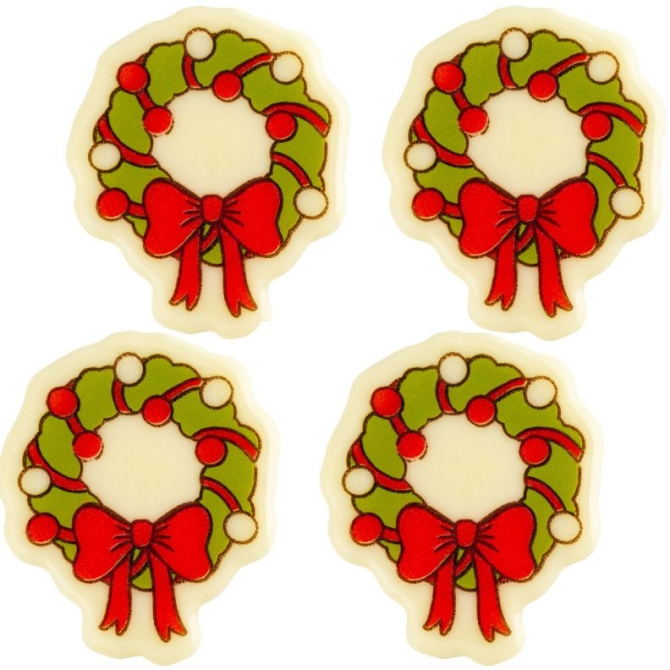 4 Couronnes de Nol (3 cm)  Chocolat Blanc 