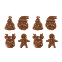 Assortiment de 8 Mini Dcors Nol (2,4 cm)  Chocolat au Lait