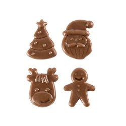 Assortiment de 8 Mini Dcors Nol (2, 4 cm)  Chocolat au Lait. n1