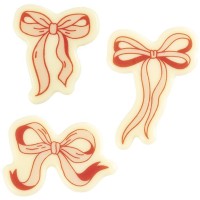 Assortiment de 3 Plaquettes avec Noeud Rose  Chocolat Blanc