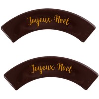 2 Plaquettes courbes Joyeux Nol (9,6 cm)  Chocolat Noir