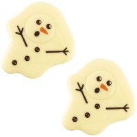 2 Bonhommes de Neige Fondant (7 cm)  Chocolat Noir