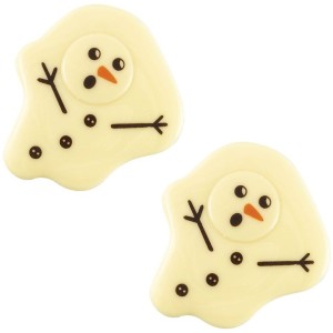 2 Bonhommes de Neige Fondant (7 cm)  Chocolat Noir