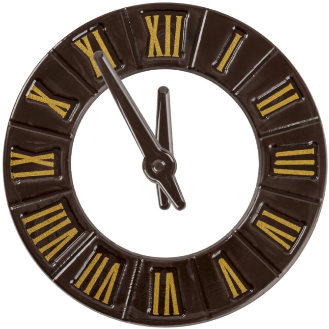 1 Horloge avec Aiguilles (12 cm)  Chocolat Noir 