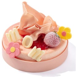 5 Petites Fleurs Rose et Jaune - Chocolat Blanc. n°1