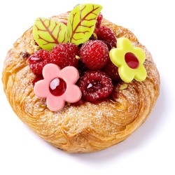 5 Fleurs Ouvertes 2 Jaunes  /  2 Roses  /  1 Verte � Chocolat Blanc. n�1