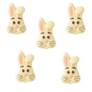 5 T�tes de Lapin � Chocolat Blanc