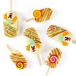 2 T�tes de Clown (4 cm) � Chocolat Blanc. n�2