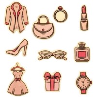Set de 10 D�cors Mode � Chocolat Blanc