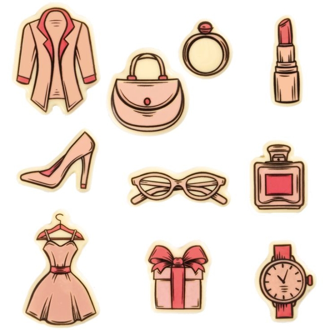 Set de 10 D�cors Mode � Chocolat Blanc 