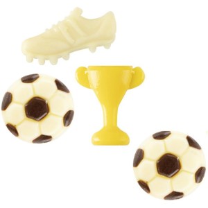 Set de 4 D�cors Foot (3 cm) � Chocolat Blanc