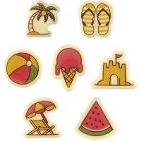 Set de 7 D�cors �t� (4 cm) � Chocolat Blanc