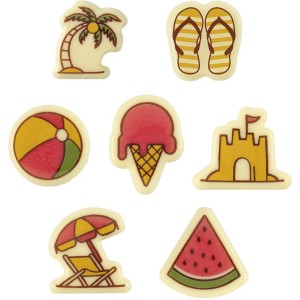 Set de 7 D�cors �t� (4 cm) � Chocolat Blanc