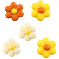 5 Mini Fleurs (� 2 cm) � Chocolat Blanc