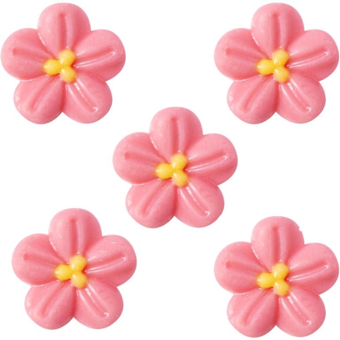 5 Mini Fleurs Rose (� 2 cm) � Chocolat Blanc 
