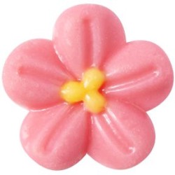 5 Mini Fleurs Rose (� 2 cm) � Chocolat Blanc. n�1