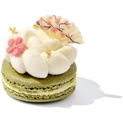 5 Mini Fleurs Rose (� 2 cm) � Chocolat Blanc. n�2