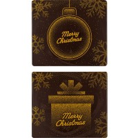 2 Embouts de B�che Merry Christmas (9 cm) � Chocolat Noir