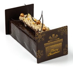2 Embouts de Bûche Merry Christmas (9 cm) – Chocolat Noir. n°1