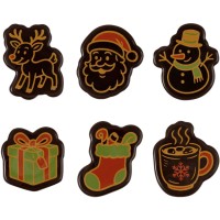 6 Figurines de No�l (3,9 cm) � Chocolat Noir