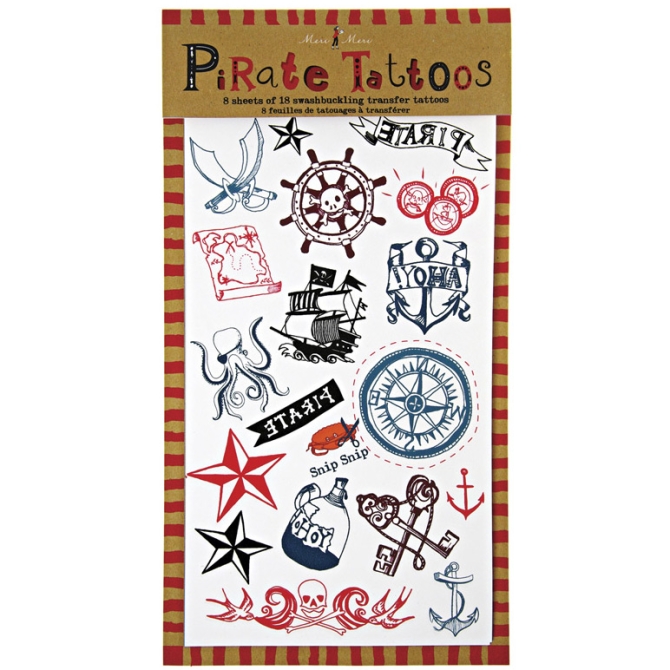 8 Planches de Tatouages Pirate YO 