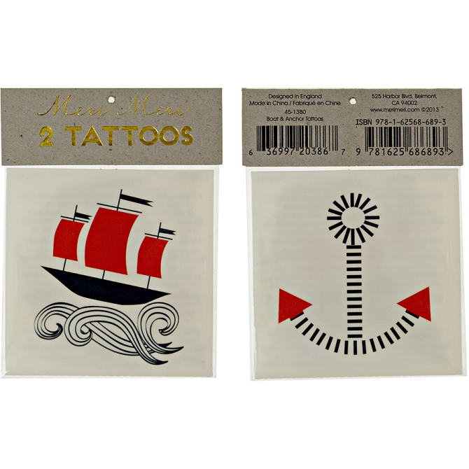 2 Tatouages Bateau / Ancre marine 