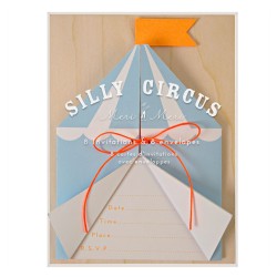 8 Invitations Silly Circus. n1