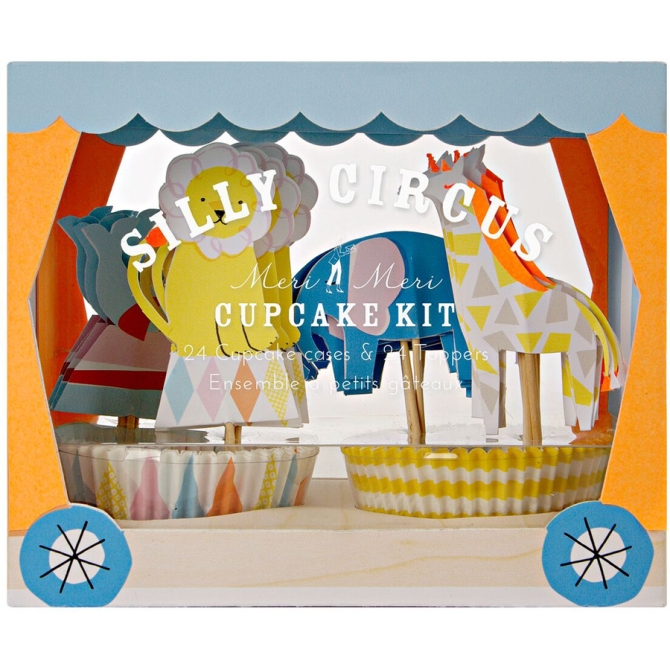 Kit 24 Caissettes et Dcos  Cupcakes Silly Circus 