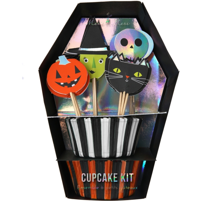Kit 24 Caissettes et Dco Cupcakes Halloween Team 