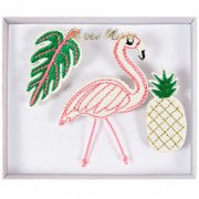 3 Broches Broderies Tropical Summer