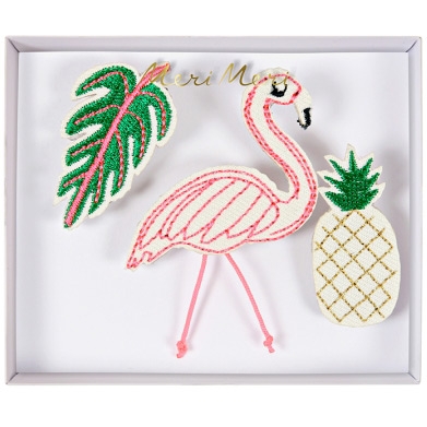 3 Broches Broderies Tropical Summer 