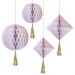 4 Suspensions Honeycomb Pompon Or (25 et 30 cm). n2