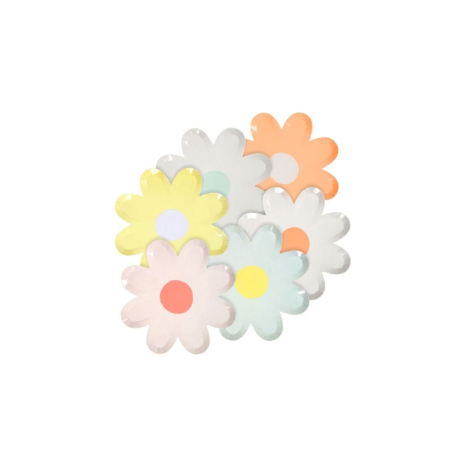 12 Mini Assiettes Fleurs Pastel (12 cm) 