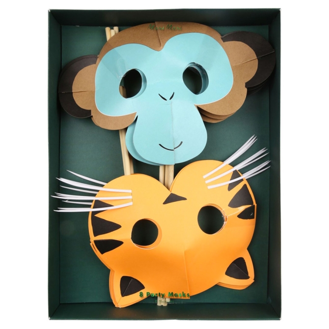 8 Masques Animaux Jungle 