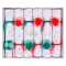 6 Crackers Pompons Rouge/Vert (19 cm) images:#0