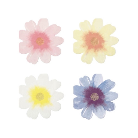 16 Serviettes Fleurs de Printemps (16, 5 cm) 
