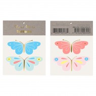 4 Tatouages Papillons Bleu/Rose
