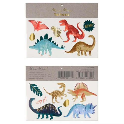 2 Planches de Tatouages - Dinosaures 